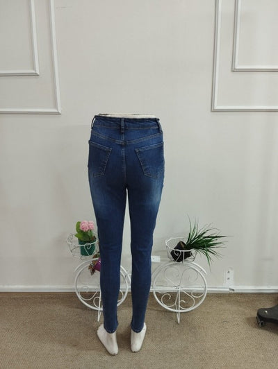 Kadın Yüksek Bel Cep Detaylı Skinny Kot Pantolon, 38406