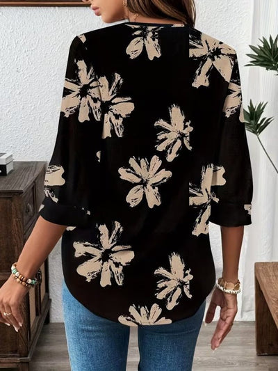 Kadın Truvakar Kollu Yakalı Leopar Desenli Modal Bluz, 38544