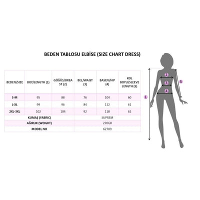 Kadın Uzun Kollu V Yakalı çiçek Desenli Midi Süprem Elbise, 38598