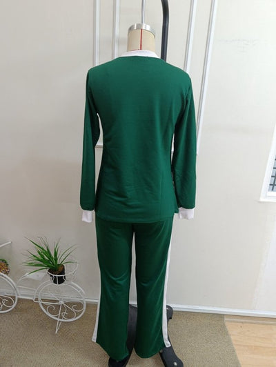 Kadın Uzun Kollu Bisiklet Yakalı Viskon Iki Iplik Bluz Ve şerit Detaylı Pantolon Ikili Takım, 38653