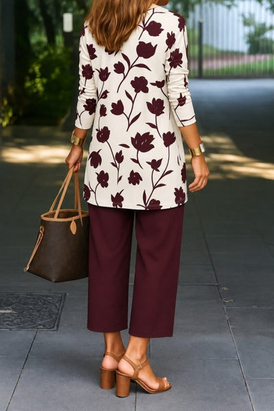 Women's Long-Sleeved Open-Front Modal Jacket, Sleeveless Viscose Two-Thread Blouse, and Pants Three-Piece Set, 38887