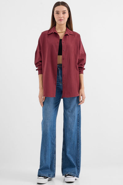 Cămașă lungă 3900 Oversize - Prună