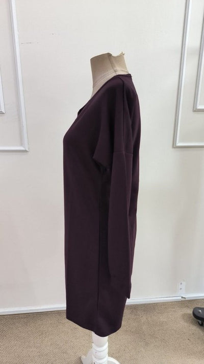 Rochie scurtă din modal pentru femei, cu mânecă lungă și decolteu în V, 39055