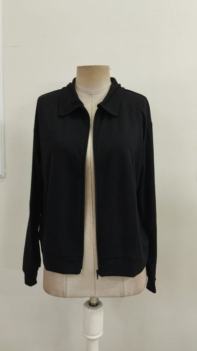 Women's Long-Sleeved Collared Button-Front Modal Jacket, 39147