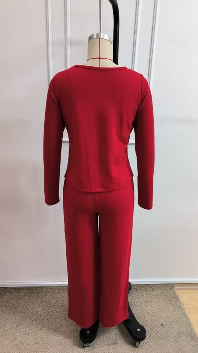 Kadın Uzun Kollu Yuvarlak Yakalı Modal Bluz Ve Pantolon Ikili Takım, 39161