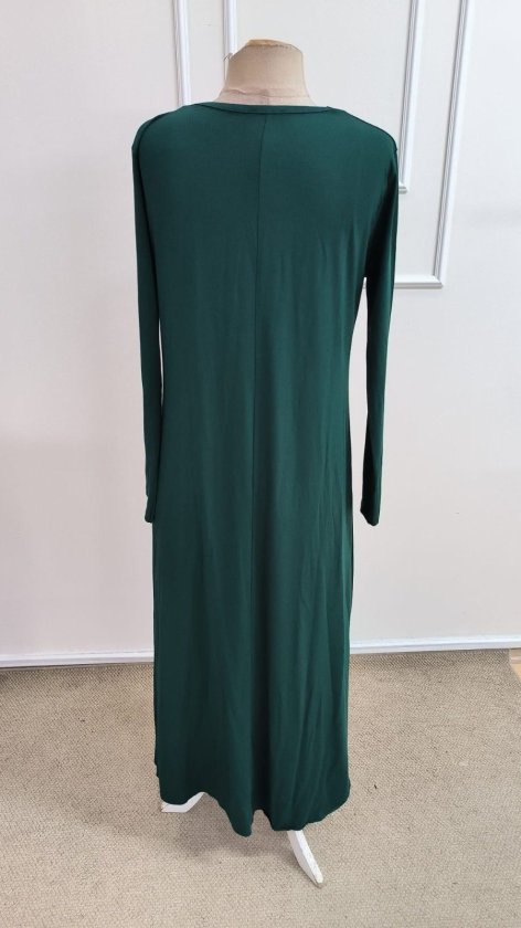 Rochie lungă din viscoză pentru femei, cu mânecă lungă și decolteu în V, 39360