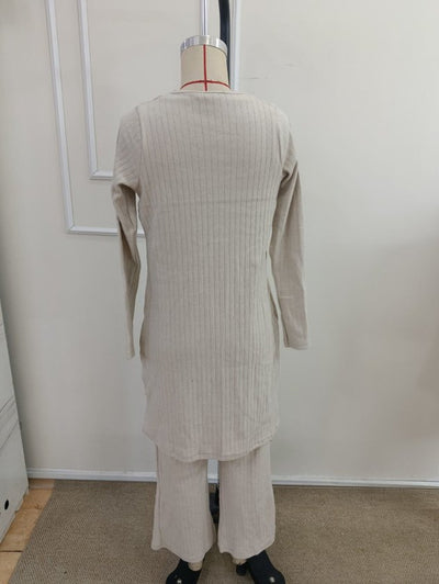 Kadın Askılı Yuvarlak Yakalı Düğmeli Kısa şardonlu Kaşkorse Bluz Pantolon Ve Onu Açık Midi Ceket, 39429