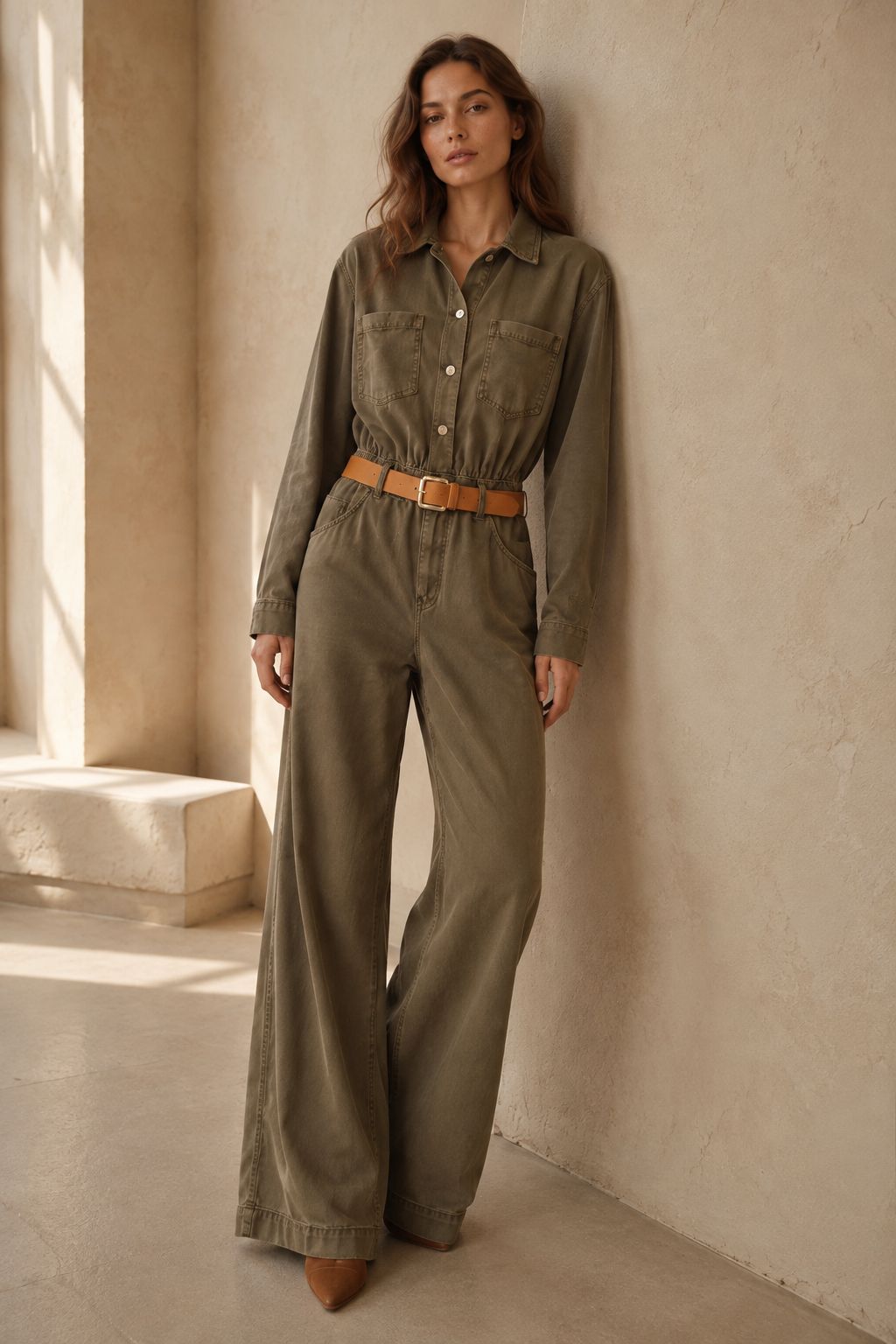 Düğmeli Oversize Kot Gömlek 6080