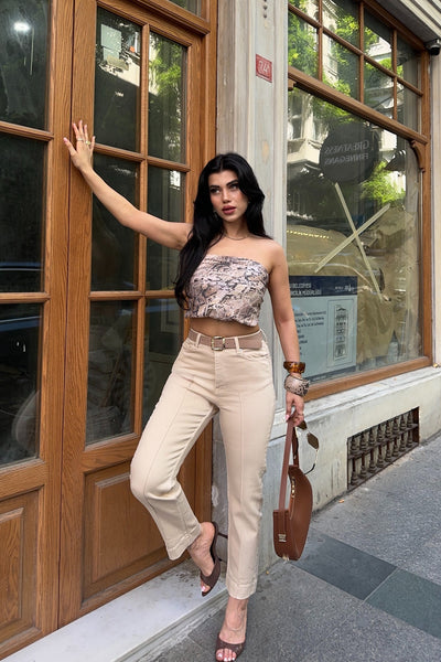 Önü Çımalı Kot Pantolon 7194