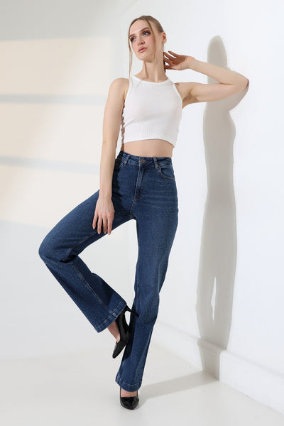 Serpme Taşlı Relax Kot Pantolon 7190