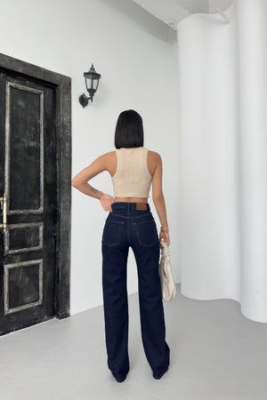 Yüksel Bel Straight Kot Pantolon 7033