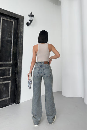 Yüksel Bel Straight Kot Pantolon 7033