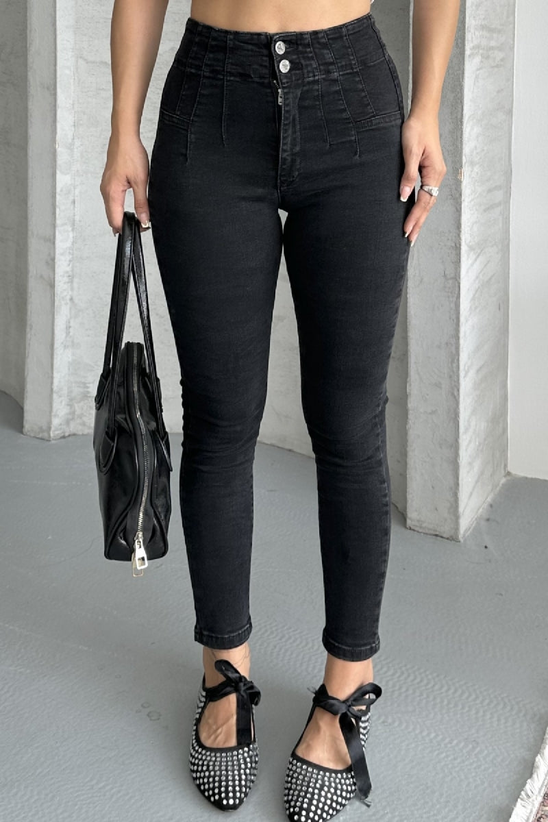 Blugi skinny cu dungi 7053