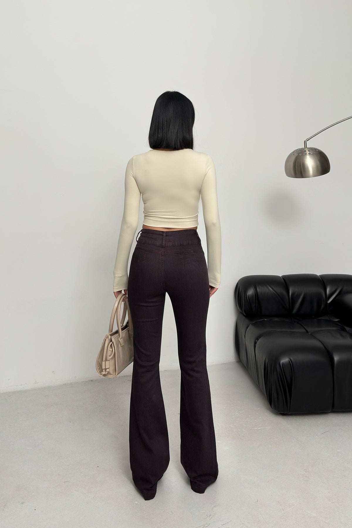 Pantalon Denim Relax Larg cu Cusaturi 7026