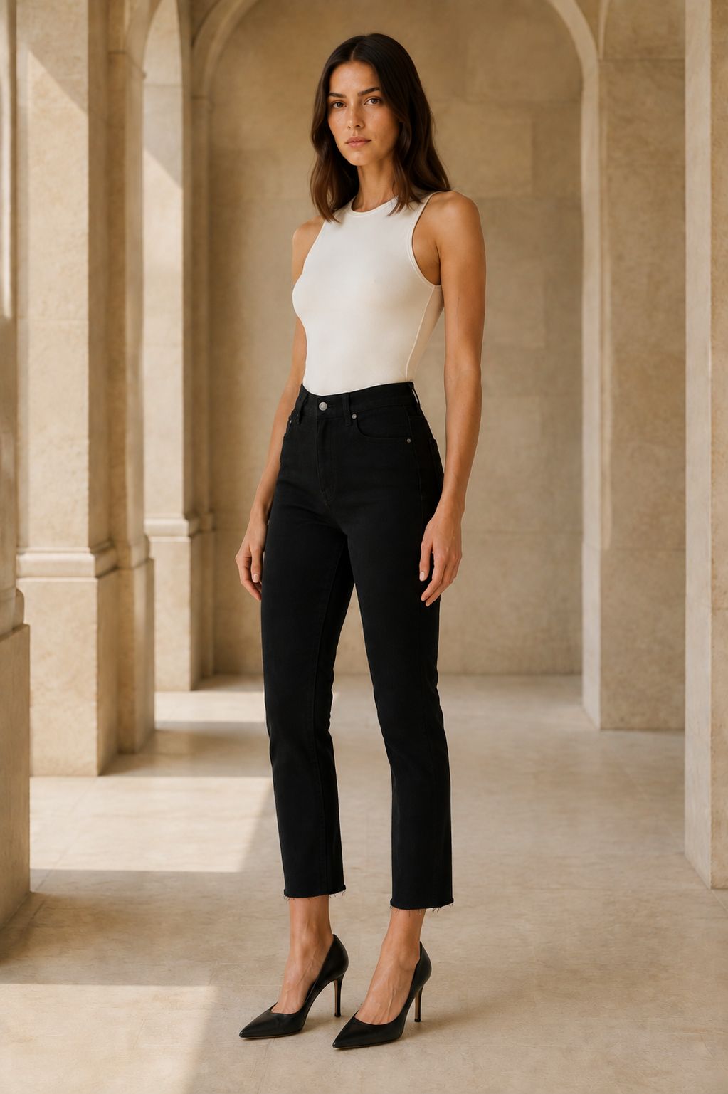 Dikişsiz Paça Mom Fit Kot Pantolon 764