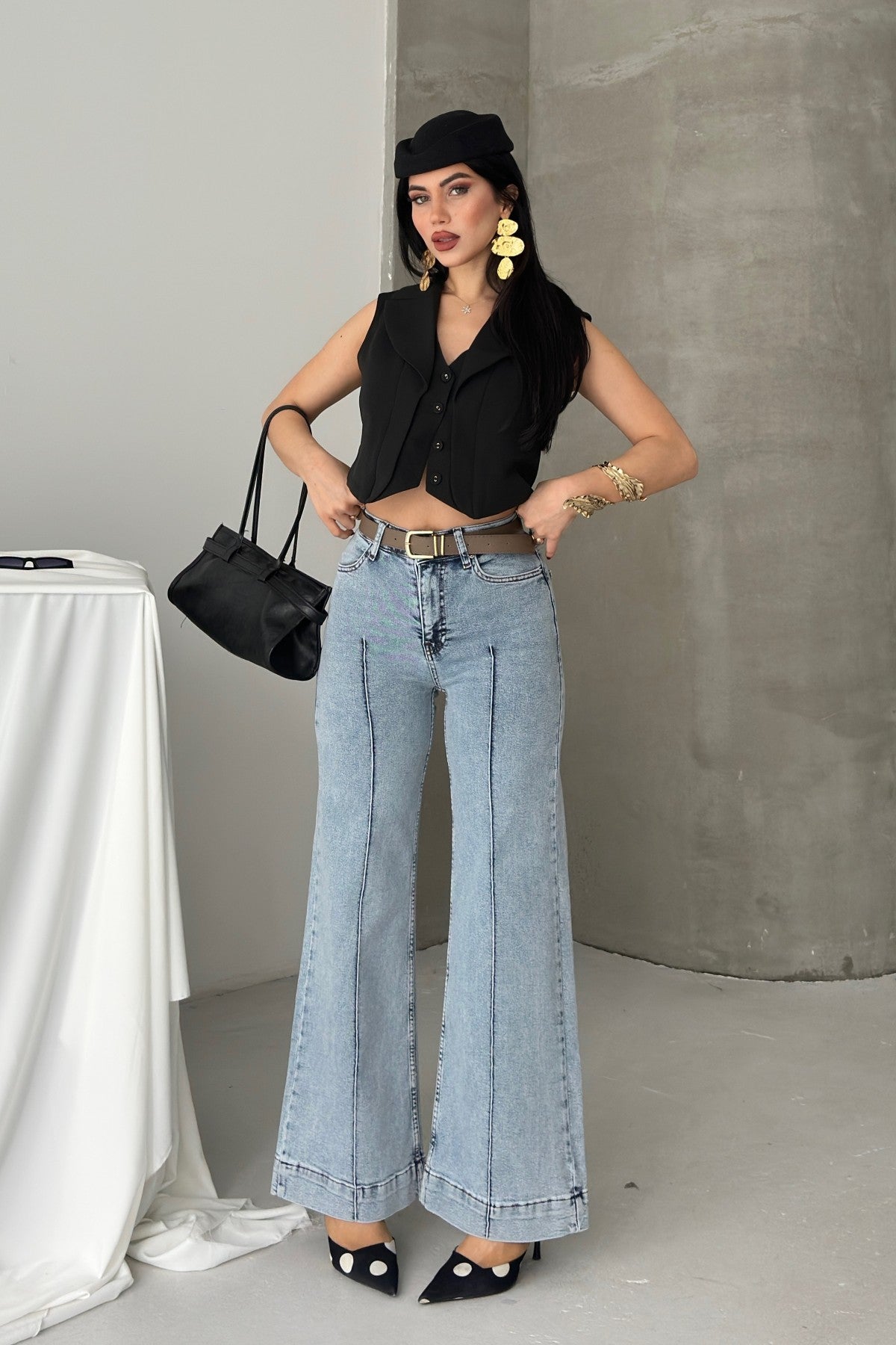 Pantaloni Denim Texturizati 7163