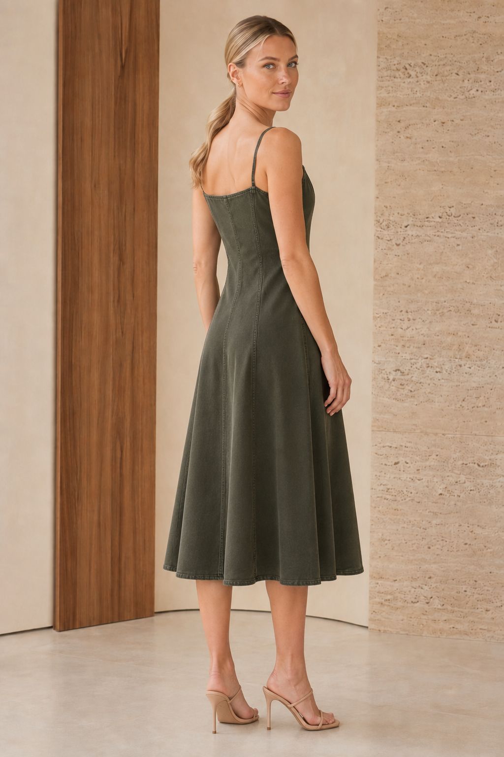 Rochie de in cu bretele Elevată HS3107
