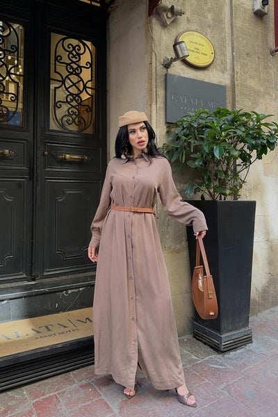 Rochie Denim Clasica Lunga cu Nasturi 3034