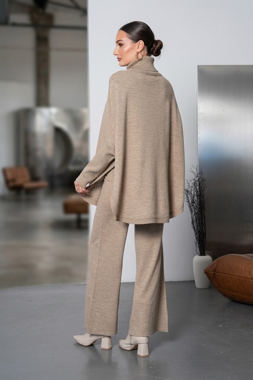 Soft&amp;Cozy Oversize Triko Takım - Vizon