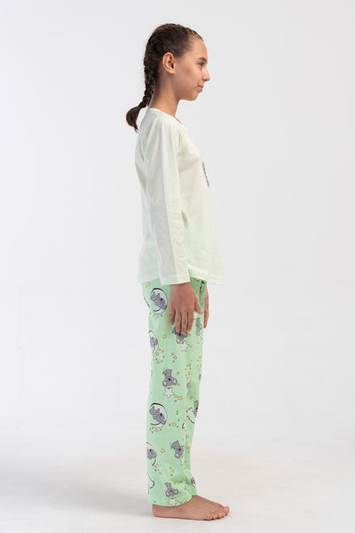 KIZ COCUK P.SUPREM O YAKA UZUN KOL ETEGI OVAL PIJAMA TAKIM(9-10/15-16) - SPRAY
