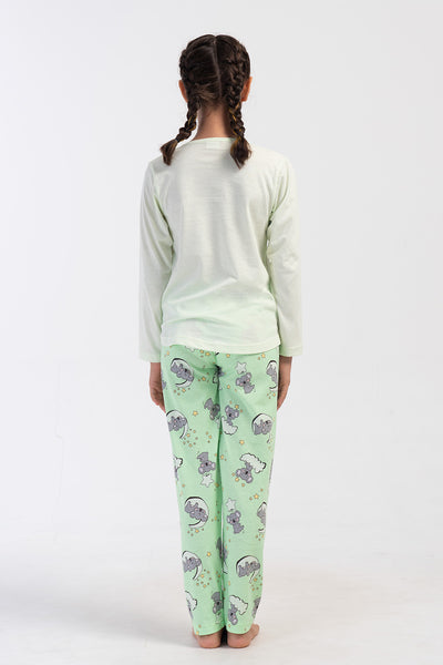 KIZ COCUK P.SUPREM O YAKA UZUN KOL ETEGI OVAL PIJAMA TAKIM(9-10/15-16) - SPRAY