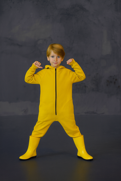 Çocuk Unisex Kışlık Kapüşonlu Fermuarlı Tulum | 3–9 Yaş | RG Brand | RG1439 - HARDAL