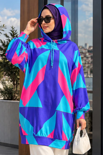 4125 Oversize Sweat Elbise - Saks