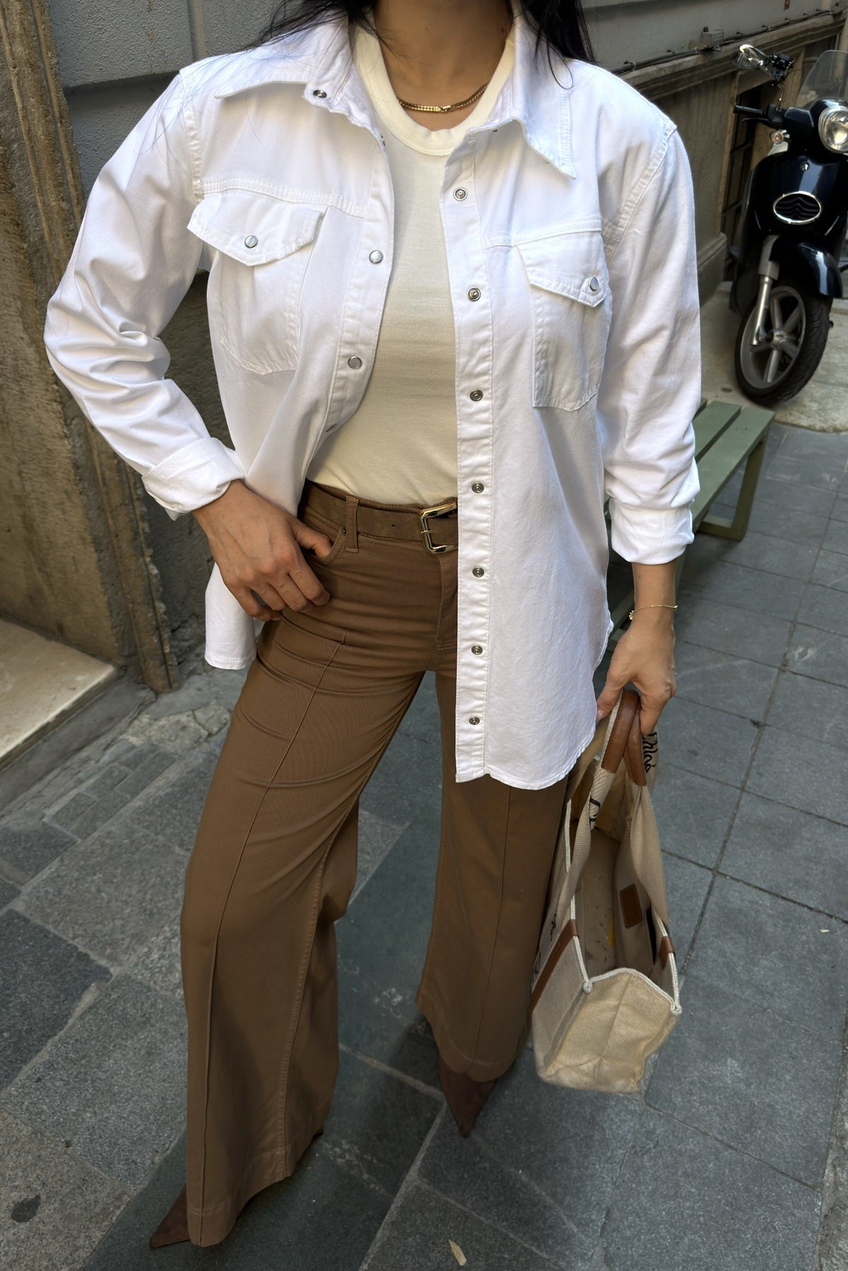 Cămașă Denim cu Capse 6013