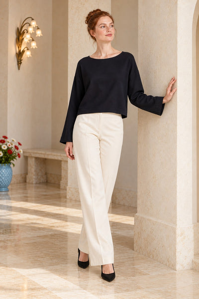Sırtı V Yaka Bağcıklı Bluz 445