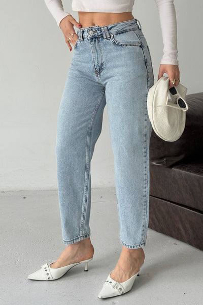 Likrasız Mom Kot Pantolon 7057