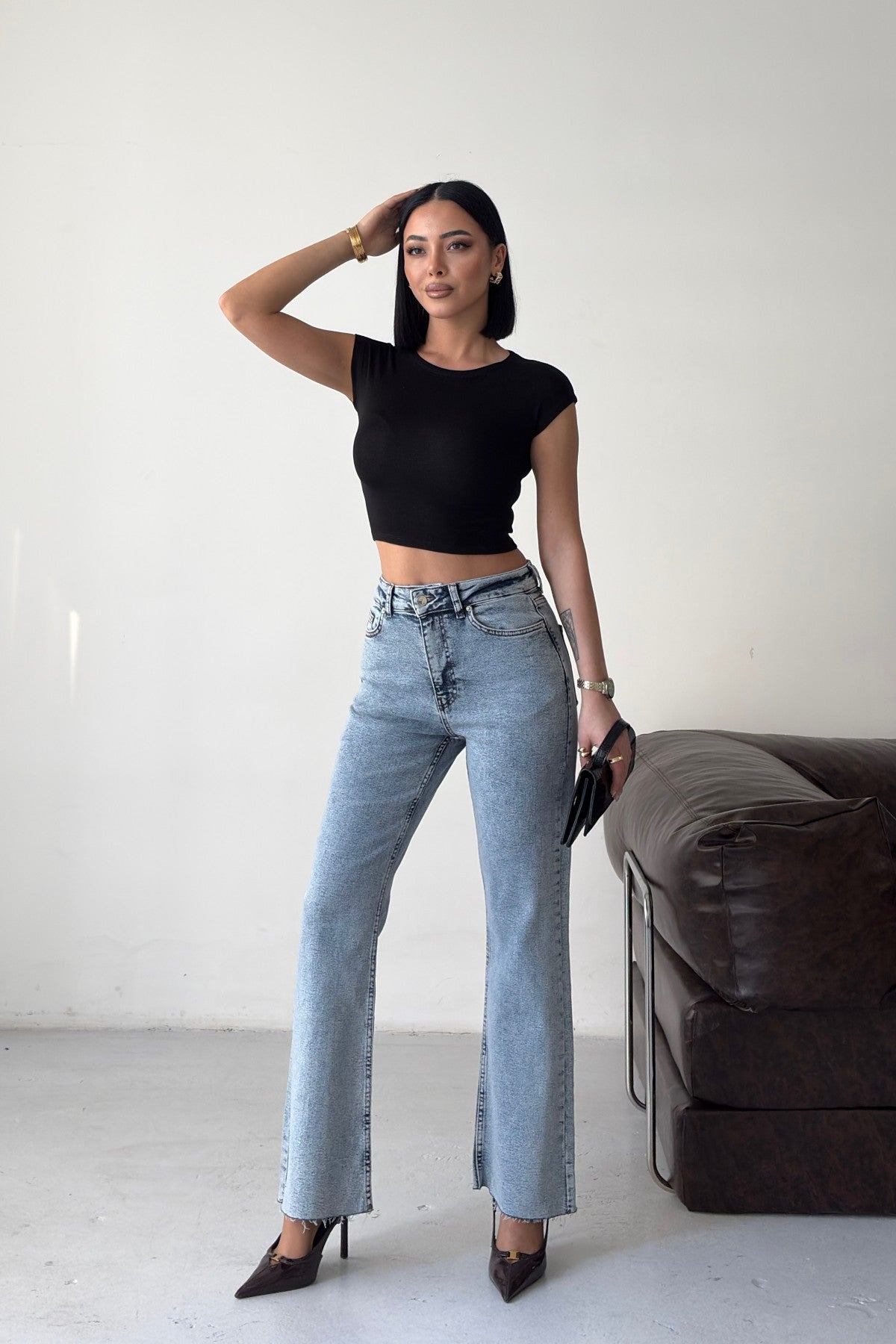 İspanyol Mom Fit Kot Pantolon 1706