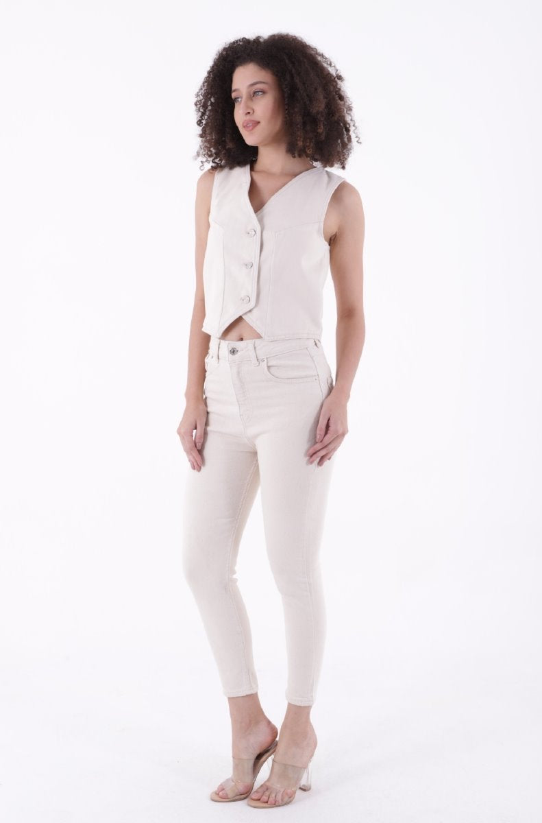 Pantaloni Denim Skinny Talie Scurta 810