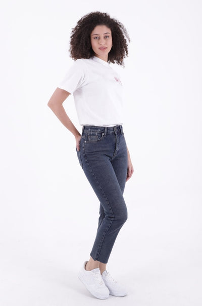 Dikişsiz Paça Mom Fit Kot Pantolon 764