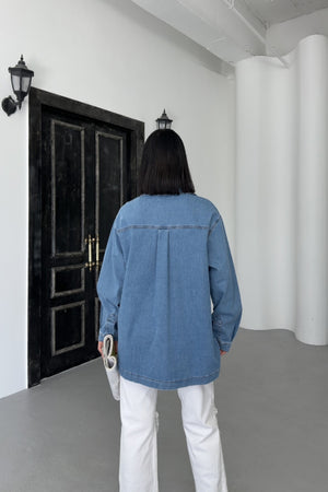 Cămașă din denim cu buzunare 6097