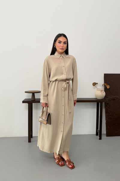 Rochie Denim Clasica Lunga cu Nasturi 3034