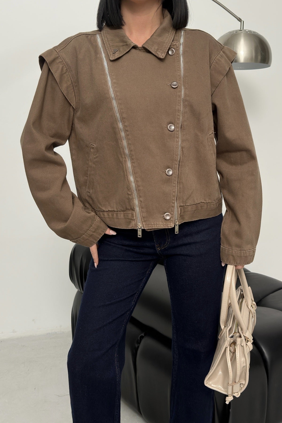 Jachetă din denim cu fermoar 6141