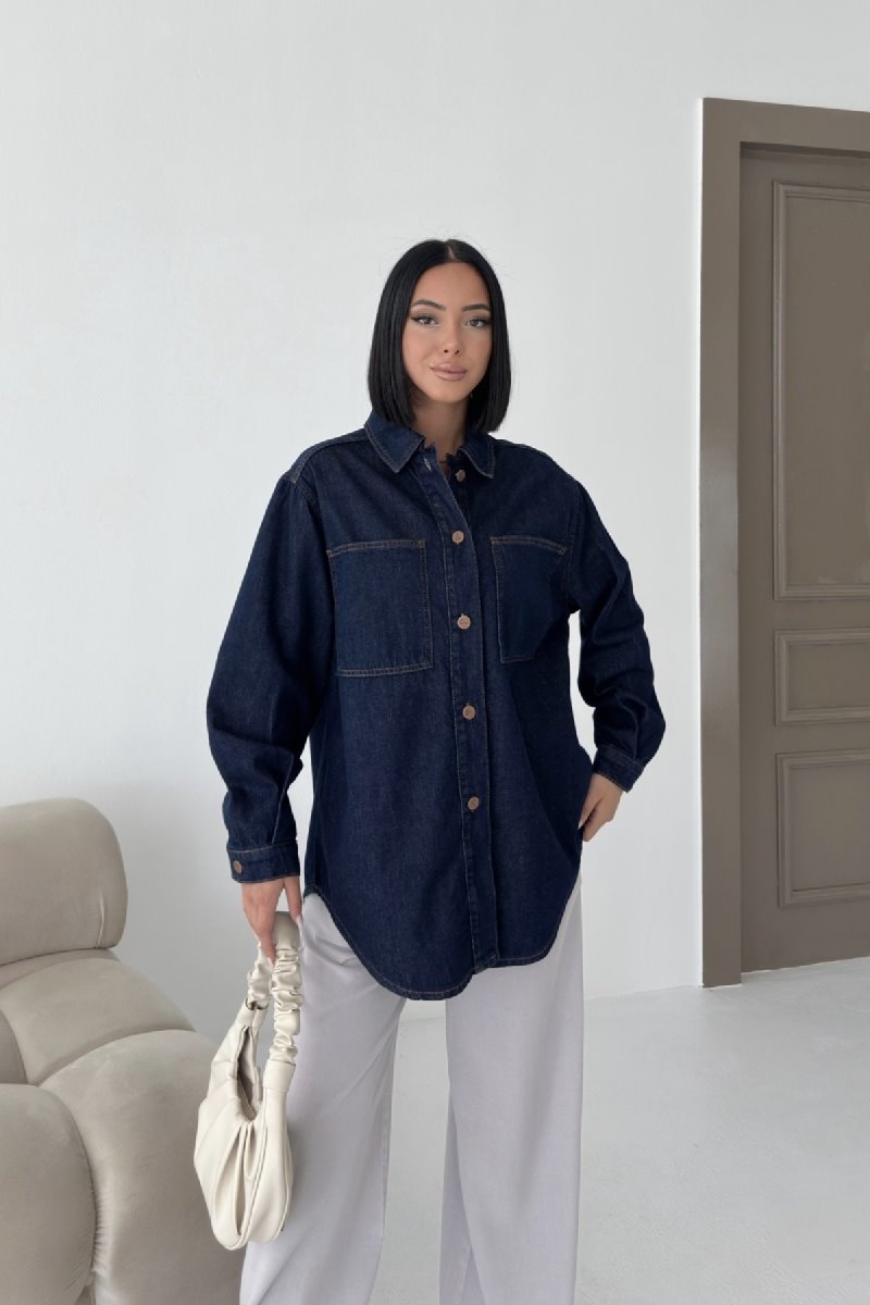 Cămașă Denim Oversized cu Butoane 6080