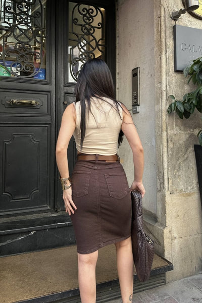 Fustă Denim Lungime Medie 1039