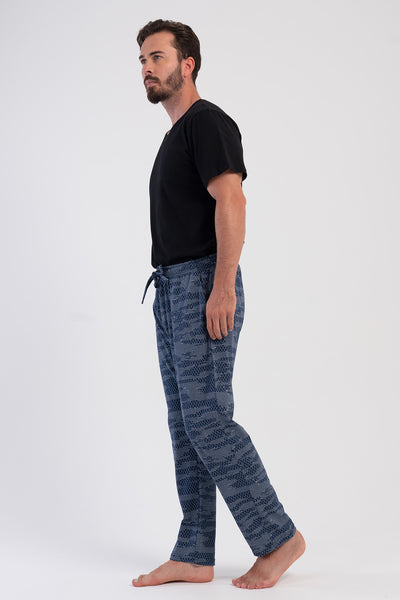 PANTALONI DE PIJAMALE DE BĂRBAȚI CU BUZUNARE SUPREM XXL SINGLE - ALBASTRU ÎNCHIS