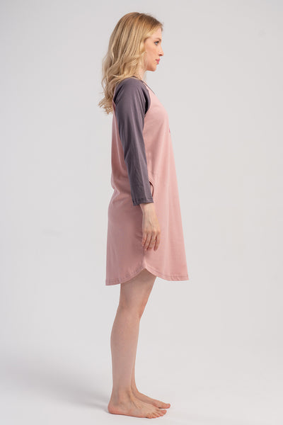 KADIN P.SUPREM 7/8 REGLAN KOL ETEGI OVAL CEPLI TUNIK - PINK