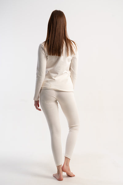 SET DE DAMĂ TERMO CU MÂNECĂ LUNGĂ ȘI PANTALONI LUNGI REIAT - ALB