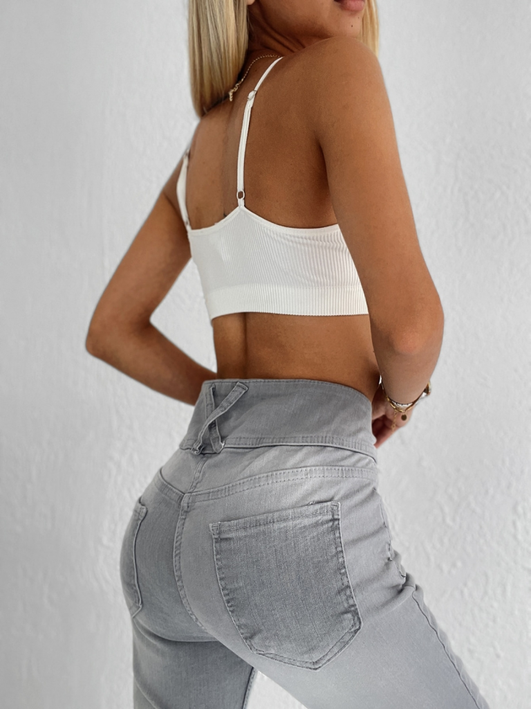 Yüksel Bel Likralı Kot Pantolon (Gri), 5404