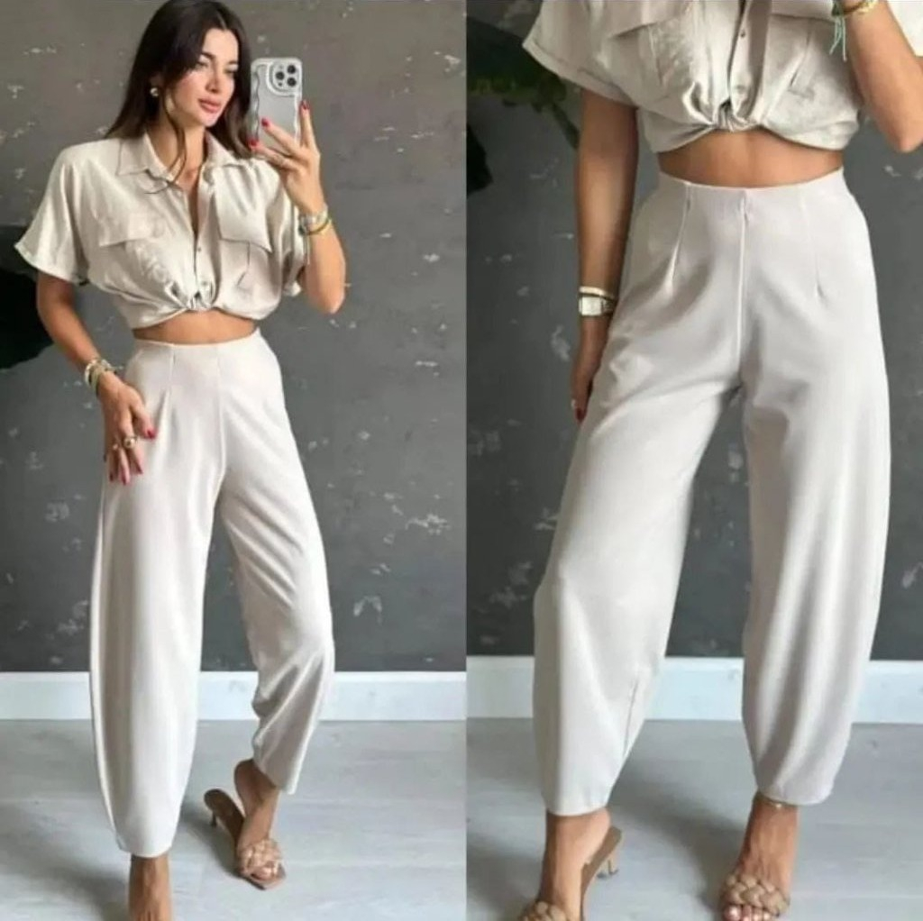 Pantaloni de dama din crep tip balon, 20766