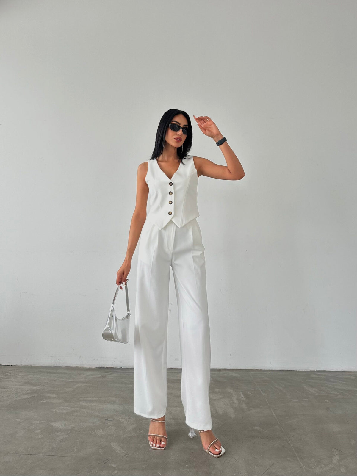 White Atlas Lined Vest