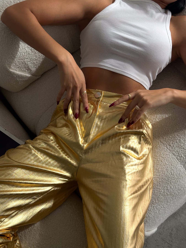 Gold Varak Palazzo Pantolon