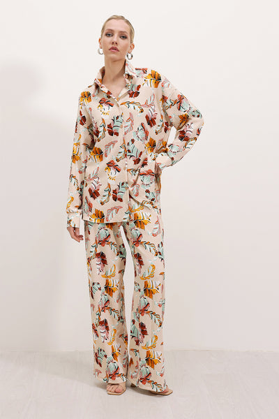 Compleu dual tricot cu model crem pentru femei 5858