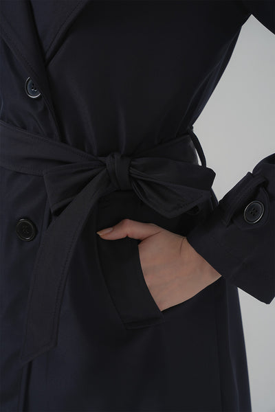 Trench cu două rânduri de nasturi 5918 - Bleumarin