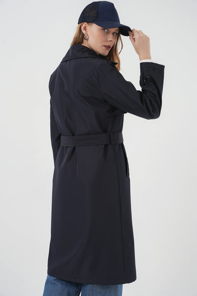 Trench cu două rânduri de nasturi 5918 - Bleumarin