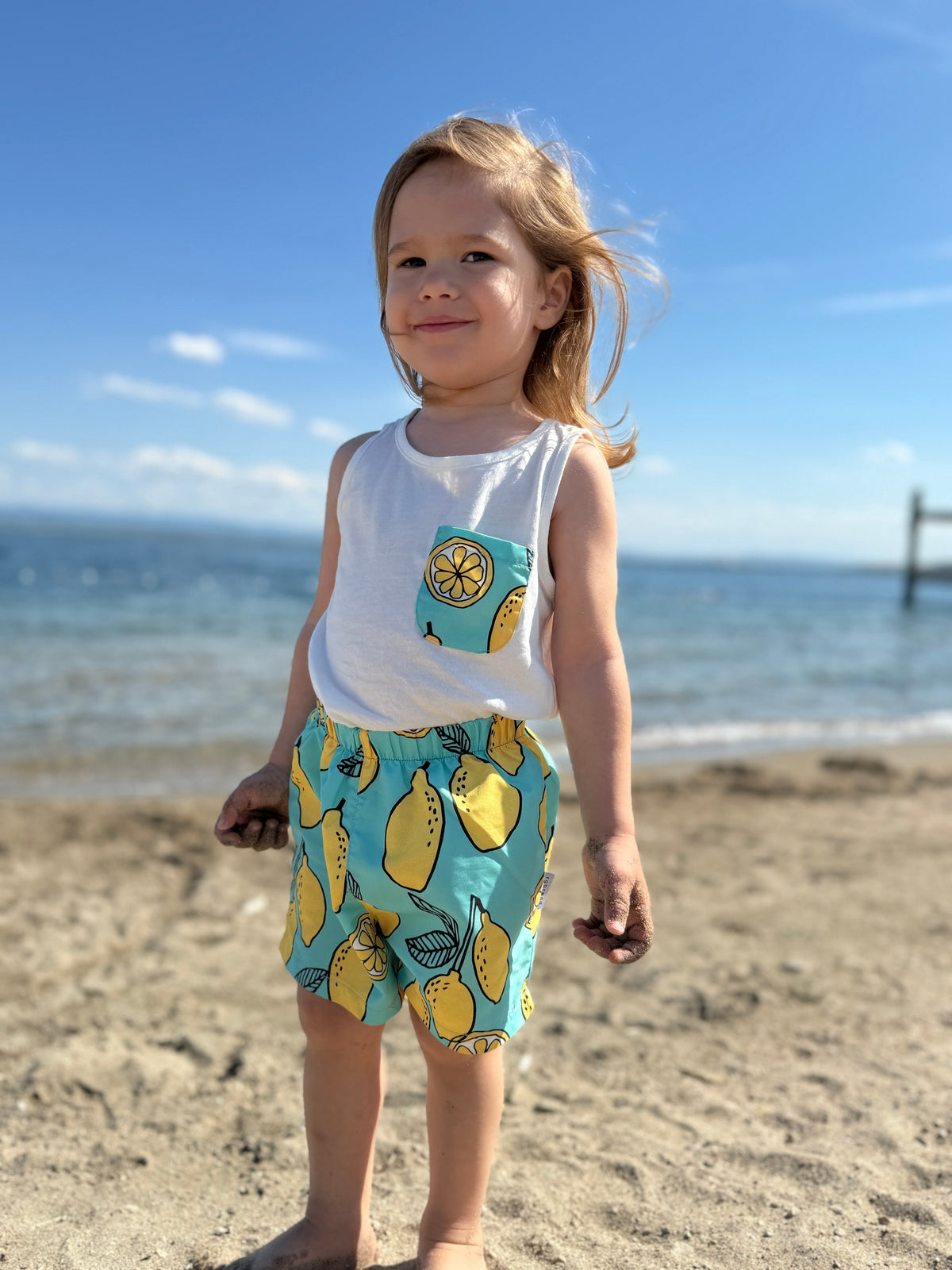 UV Korumalı Bebek Atlet ve Deniz Şortu Seti | RG Brand | 6 Ay–4 Yaş | RG336 - MANDALİNA