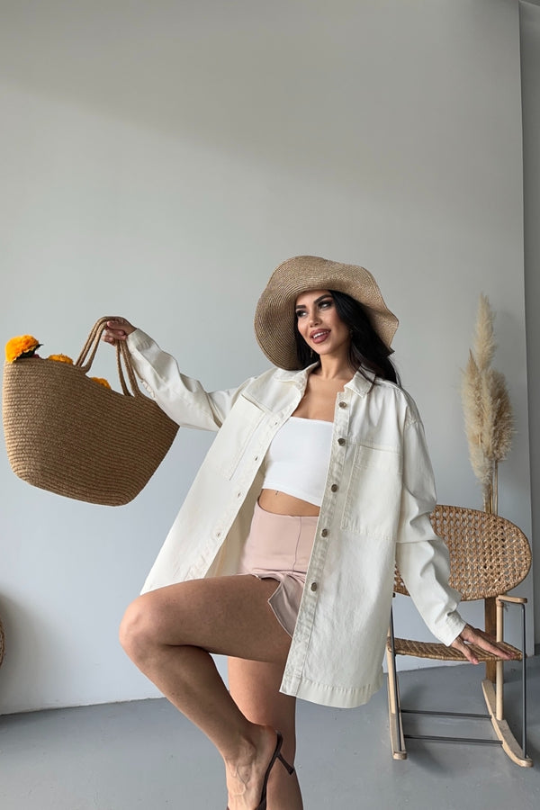 Cămașă din denim cu buzunare 6097